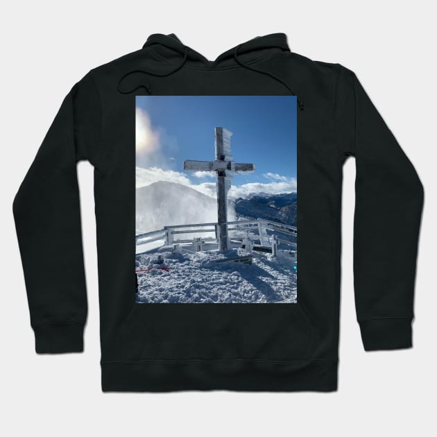 Snowy Cross Hoodie by HeavenlyTrashy